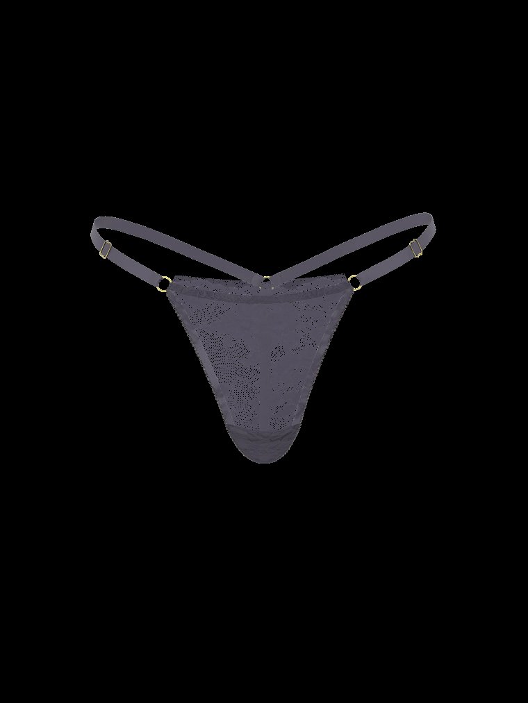 Трусики-стринги (V-String) из кружева с розовым узором, с регулировкой по размеру
