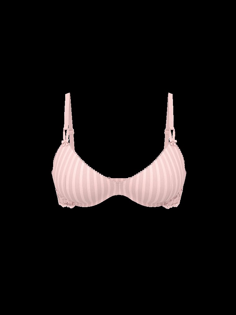 Секси-топ (Sexy Tee) из прозрачной полосатой сетки (Sheer Heritage Stripe) без косточек с эффектом пушап (Wireless Push-Up)