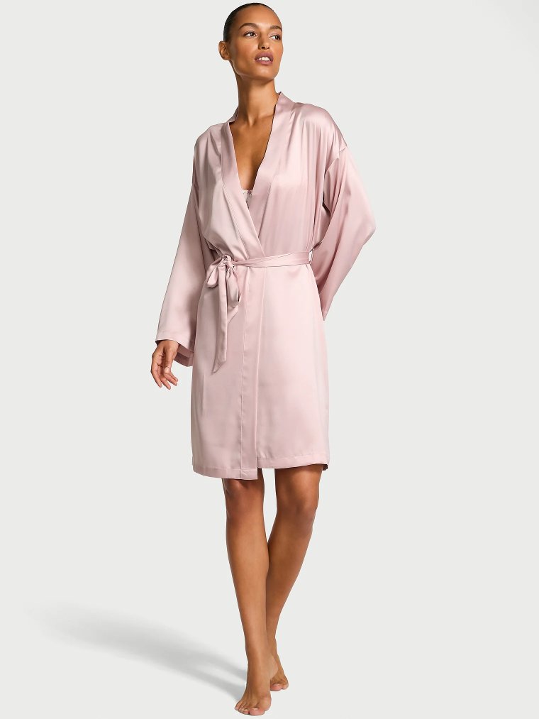 Фирменный (Signature) сатиновый миди-халат (Robe)