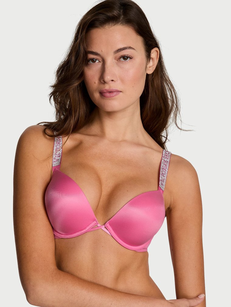 Бюстгальтер (bra) Bombshell с блестящими ремешками (shine strap) с логотипом, вставками на 2 размера чашки (add-2-cups) и эффектом пуш-ап (push-up)