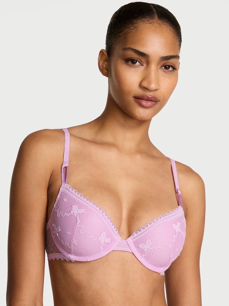 Бюстгальтер Demi (Demi Bra) из кружева с бантами и тонким наполнителем, коллекция Sexy Tee