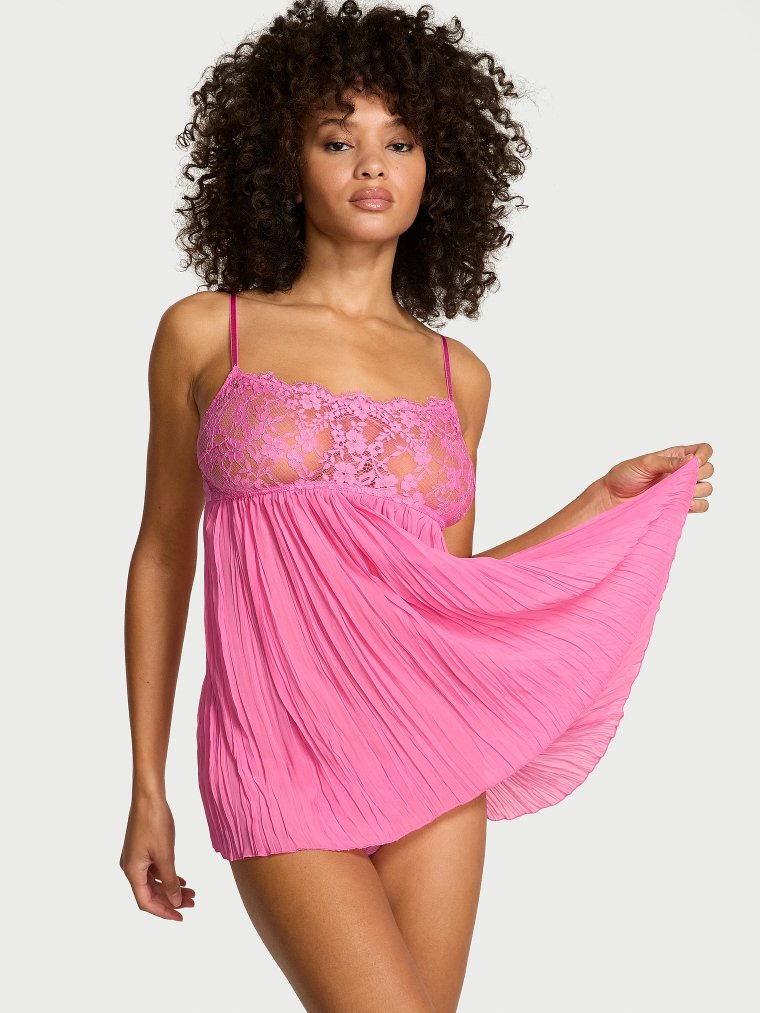 Комплект бебидолл (babydoll) с кружевной плиссировкой «Осмелься мечтать»
