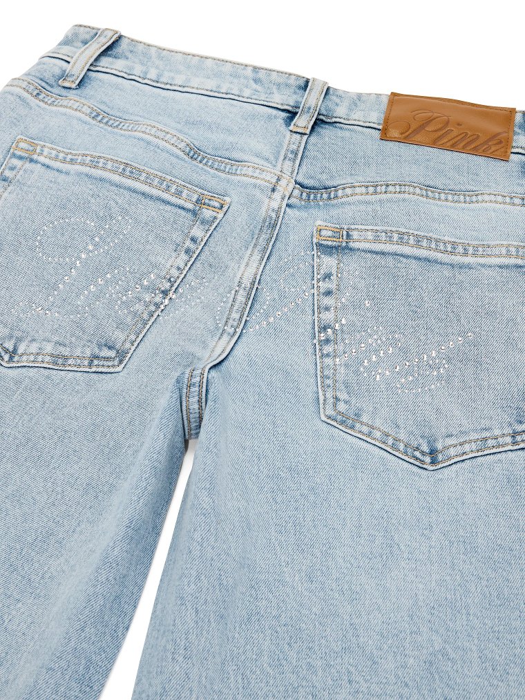 Denim by PINK Mid-Rise Baggy Wide-Leg Jeans
