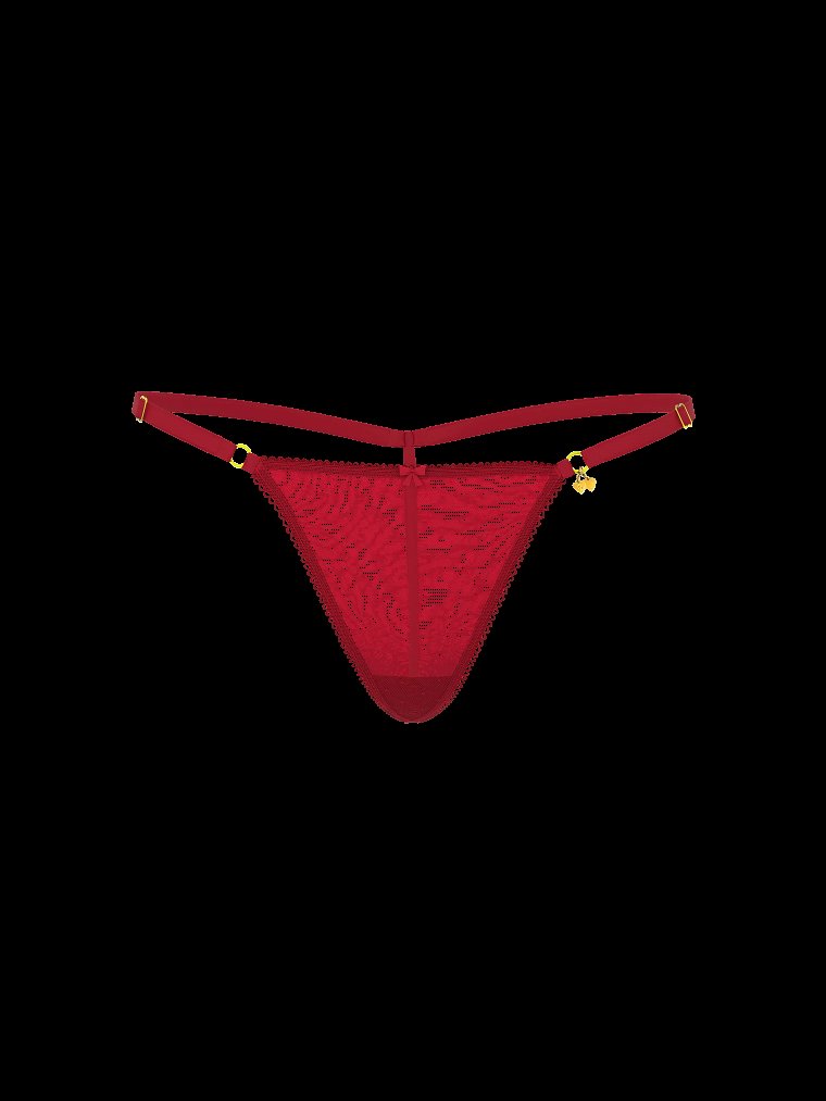 Трусики-стринги V-string с вишнёвой фурнитурой (Cherry Hardware) и регулируемой лентой