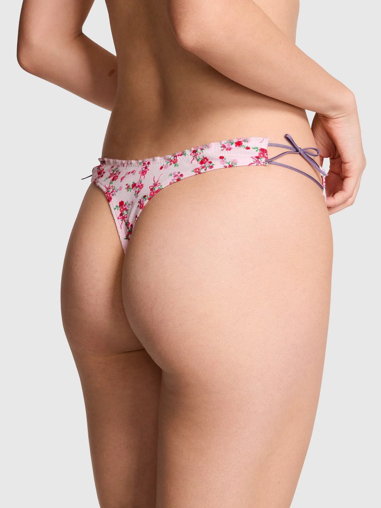 Хлопковые стринги с боковыми завязками (Cotton Side-Tie Thong Panty)