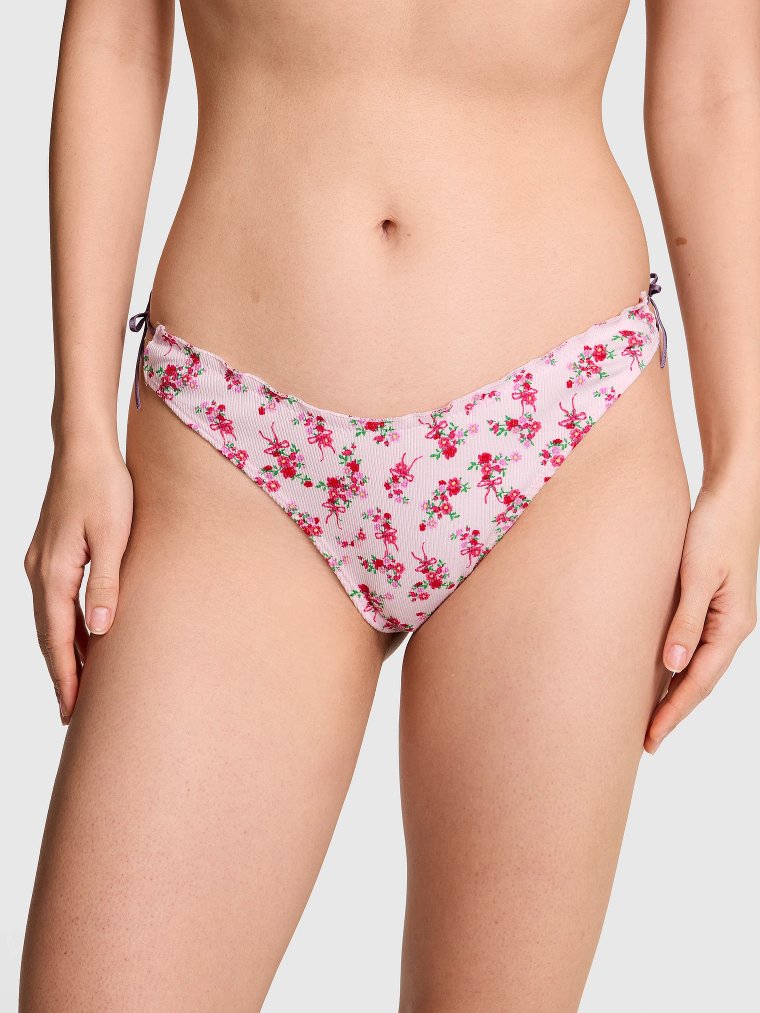 Хлопковые стринги с боковыми завязками (Cotton Side-Tie Thong Panty)