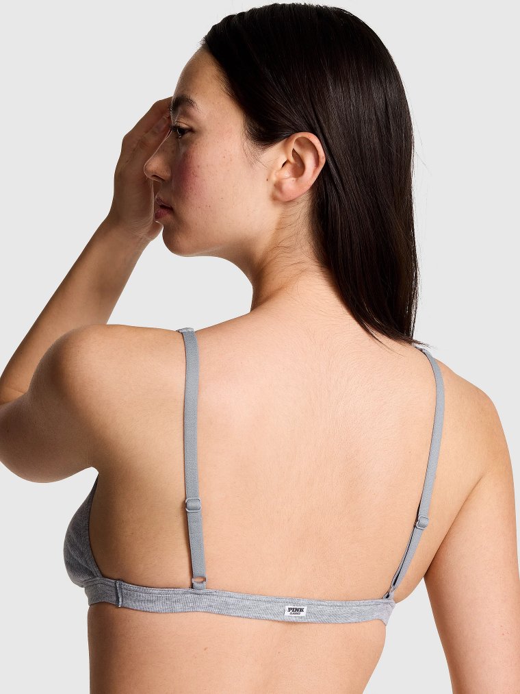 Cotton Dorm: бюстгальтер без косточек (Bralette) без подкладки с глубоким вырезом