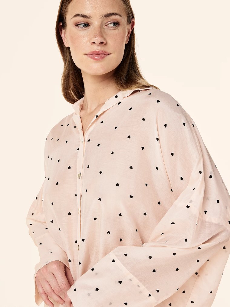 Комплект пижамы (PJ Set) с сердечками из хлопка в полный рост