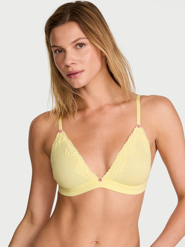 Хлопковый треугольный бюстгальтер (Bralette) с эффектом теневых полосок, без подкладки