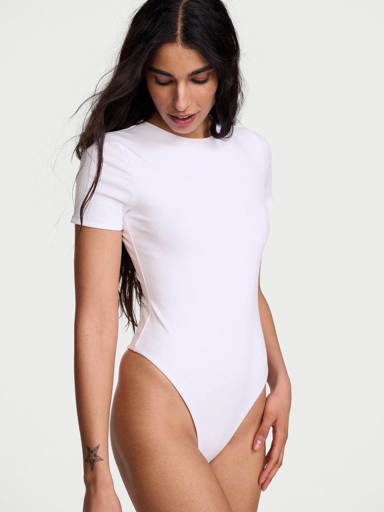 Корректирующее бельё (Shapewear) от Victoria — Боди-футболка из риб-ткани с эффектом выравнивания (Smoothing Rib Tee Bodysuit)