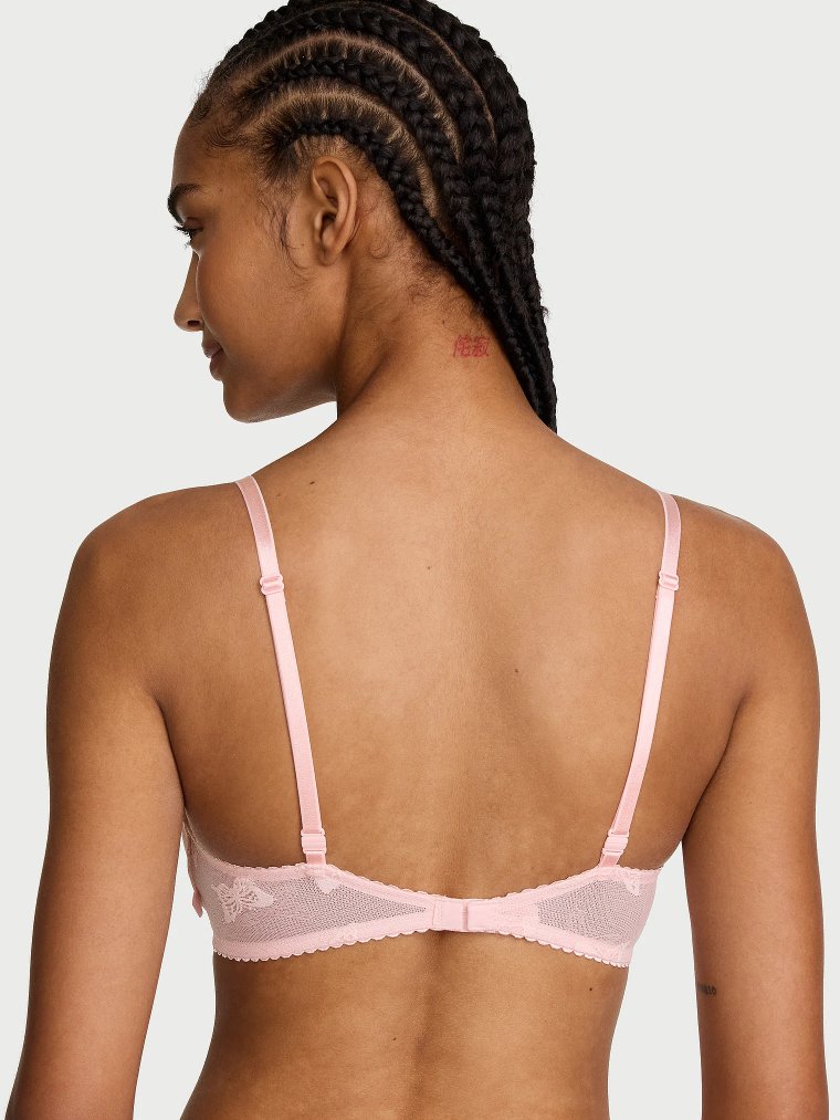 Sexy Tee — бюстгальтер из сетки (mesh) с вышивкой бабочек, без косточек (wireless), с эффектом пуш-ап (push-up)