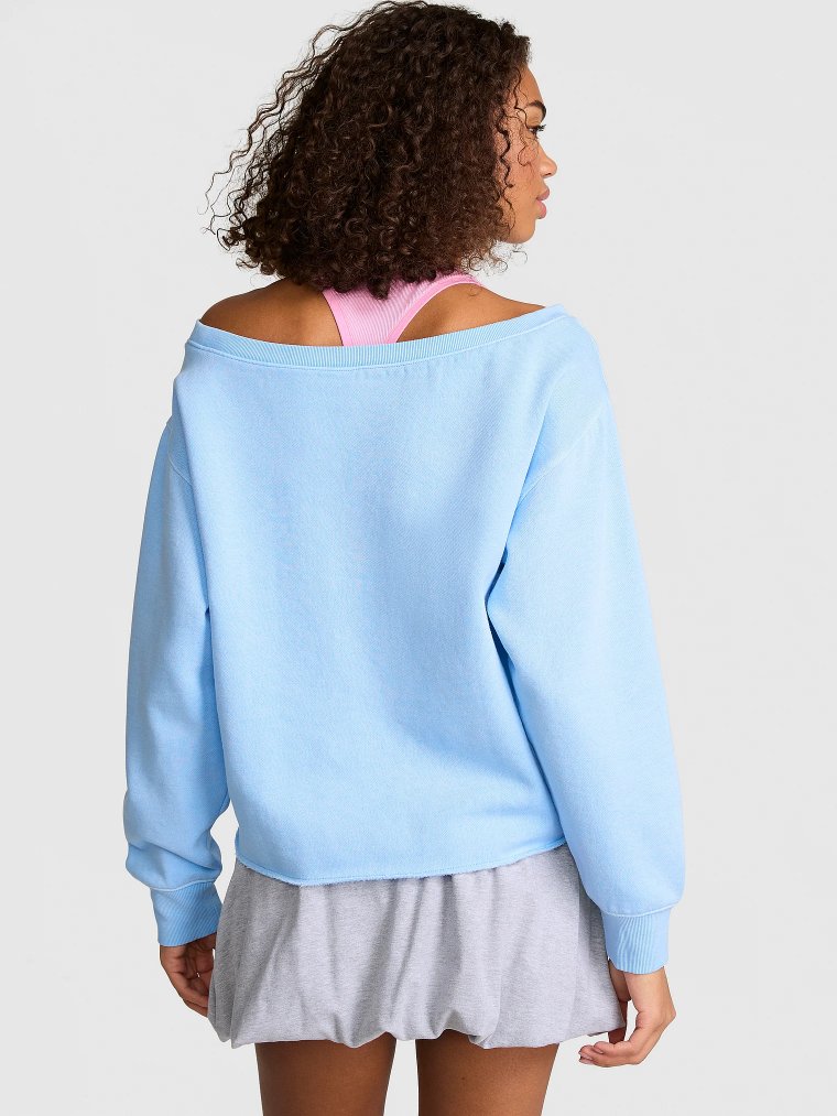 Свитшот (Sweatshirt) Campus Fleece™ с рёберной отделкой и открытыми плечами