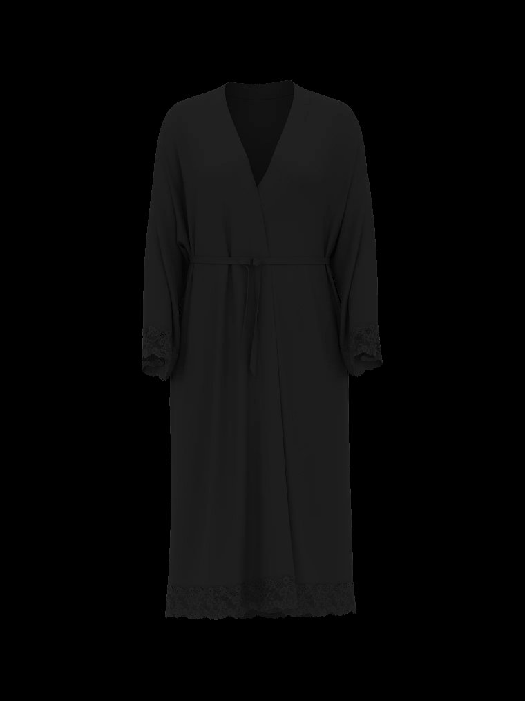 SoSoft™ Халат с кружевной отделкой из модала