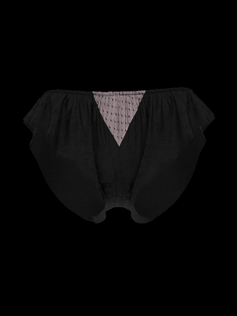 Трусики бразильского типа с кружевной отделкой и сеткой в горошек Heritage Dot Mesh Lace-Trim Flutter Brazilian Panty