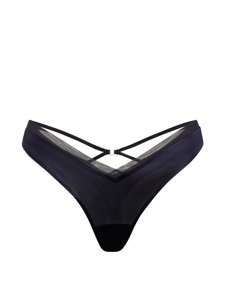 Sheer Reveal — стринги (Thong Panty) с тюлевой отделкой (Mesh-Trim) и ремешками на спине (Strappy-Back)