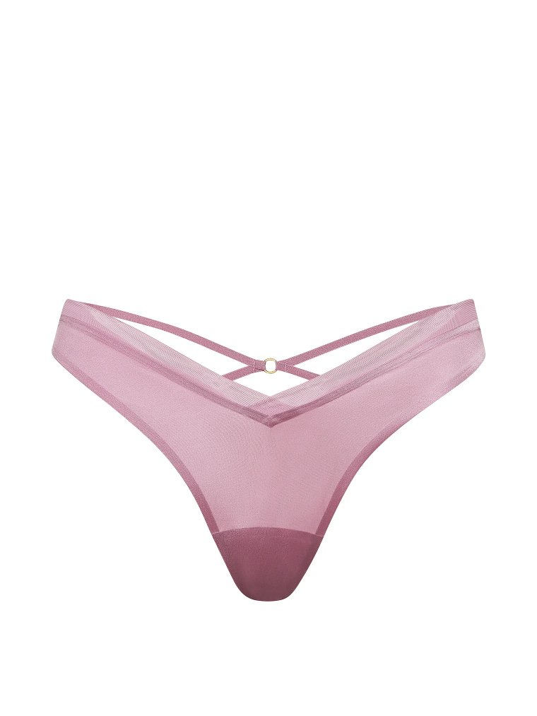 Sheer Reveal — стринги (Thong Panty) с тюлевой отделкой (Mesh-Trim) и ремешками на спине (Strappy-Back)