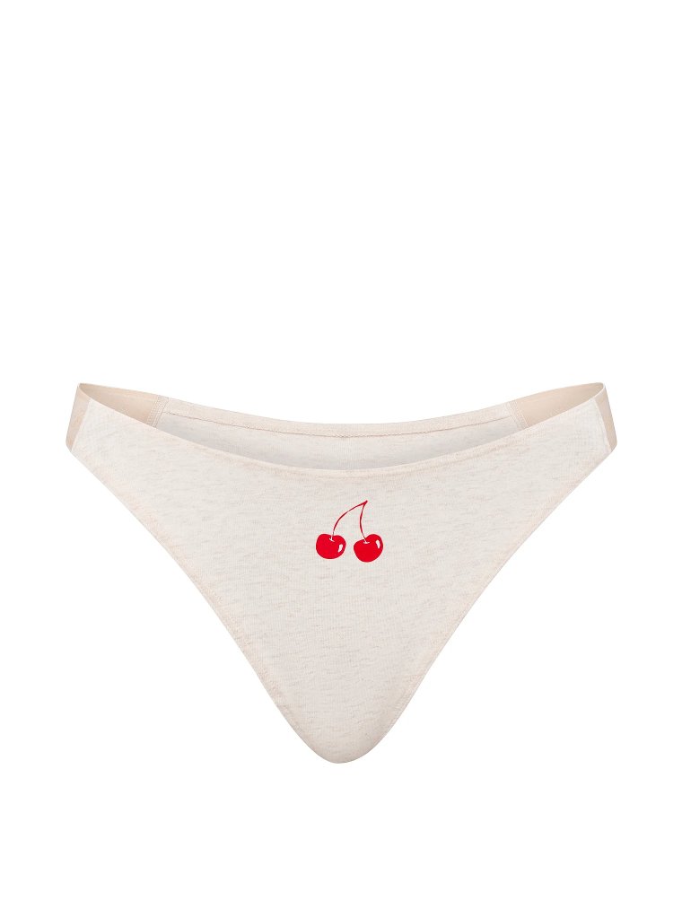 Стринги хлопковые с высокой линией бёдер (Logo Cotton High-Leg Thong Panty)