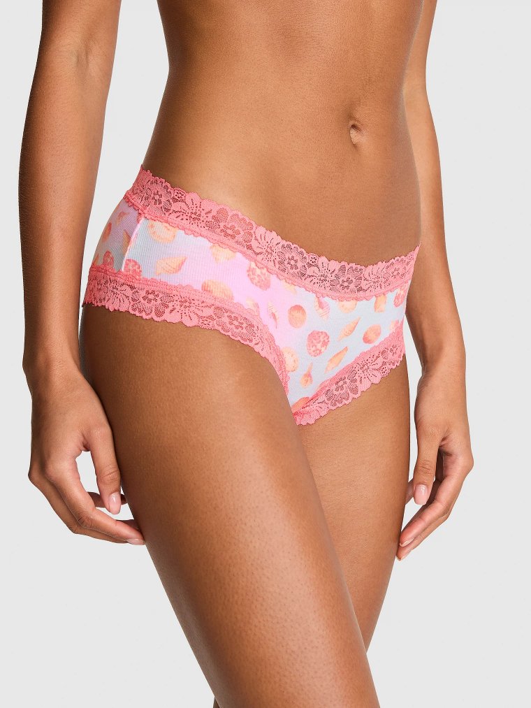 PINK Wink™ Хлопковые трусики-бразильянки с кружевной отделкой