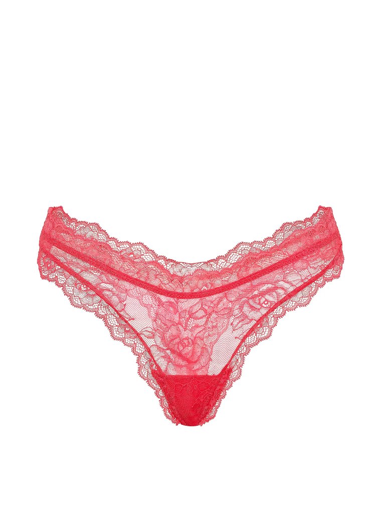 Стринги (Thong Panty) с кружевной отделкой (Lace-Trim) и высокой линией бёдер (High-Leg)