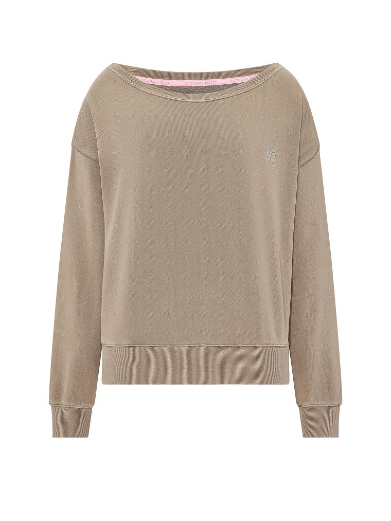 Свитшот (Sweatshirt) для отдыха из трикотажа (Terry) с горлом-лодочкой (Boatneck)