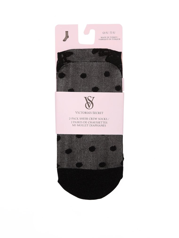 Прозрачные носки до середины икры (crew socks), комплект из 2 пар