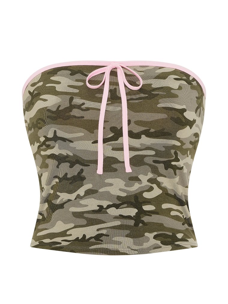 All-Day Cotton™ топ-труба (Tube Top) со сборками (Ruched) и завязкой спереди (Front-Tie)