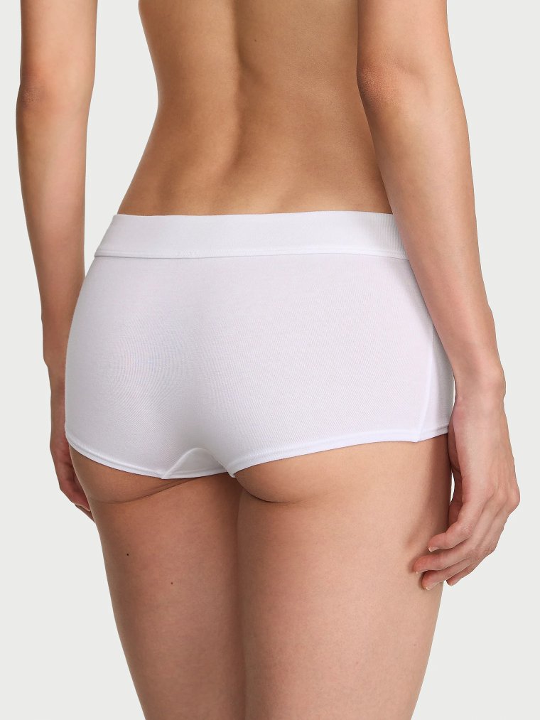 Трусы-шорты (Boyshort) из хлопка с кружевной нашивкой логотипа