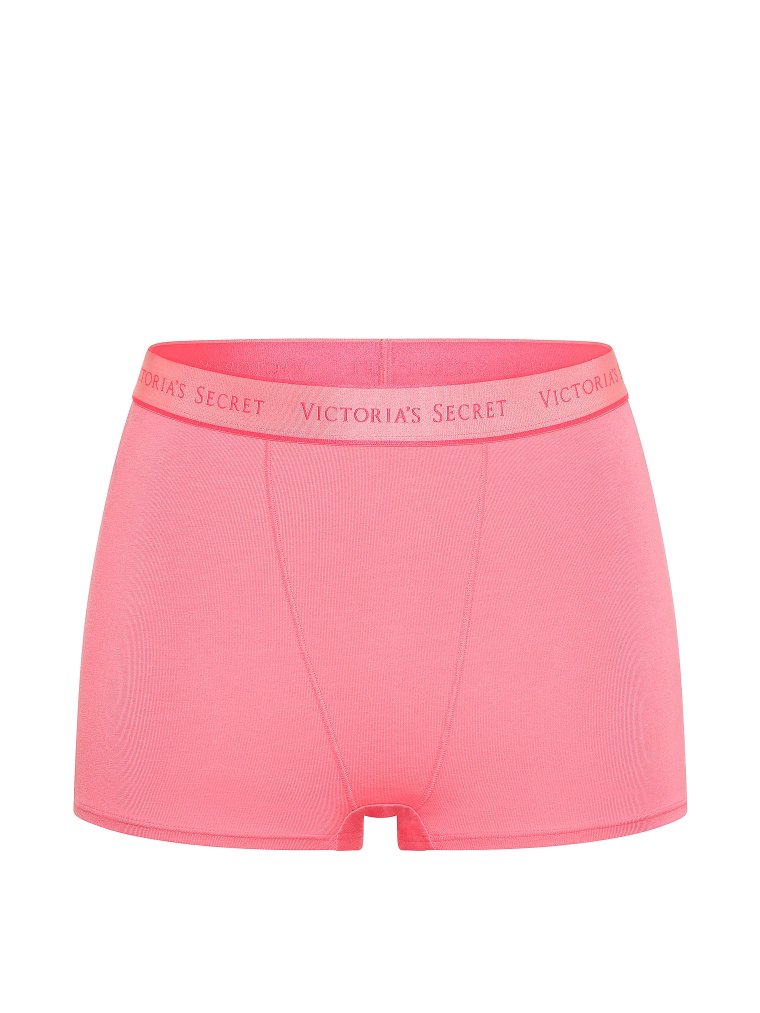 Трусы-бермуды (Boyshort) из хлопка (Cotton) с логотипом, высокая посадка