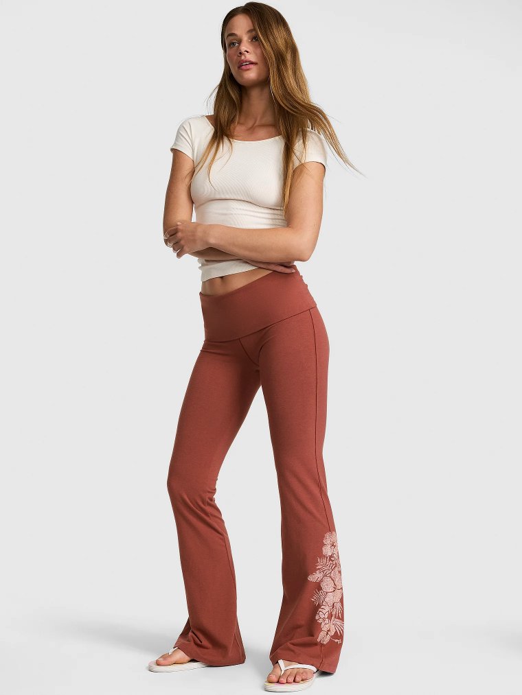 All-Day Cotton™ — лосины-клёш с отгибным поясом