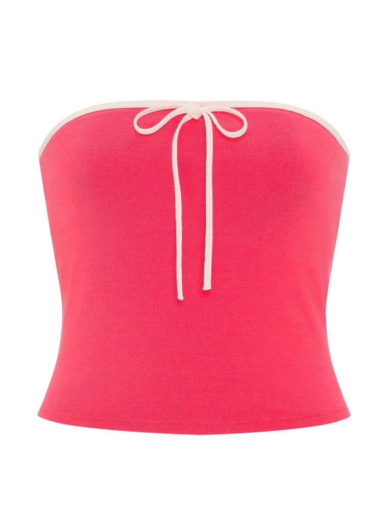 All-Day Cotton™ топ-труба (Tube Top) со сборками (Ruched) и завязкой спереди (Front-Tie)
