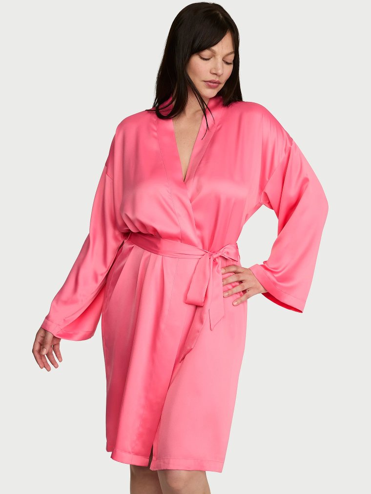 Фирменный (Signature) сатиновый миди-халат (Robe)