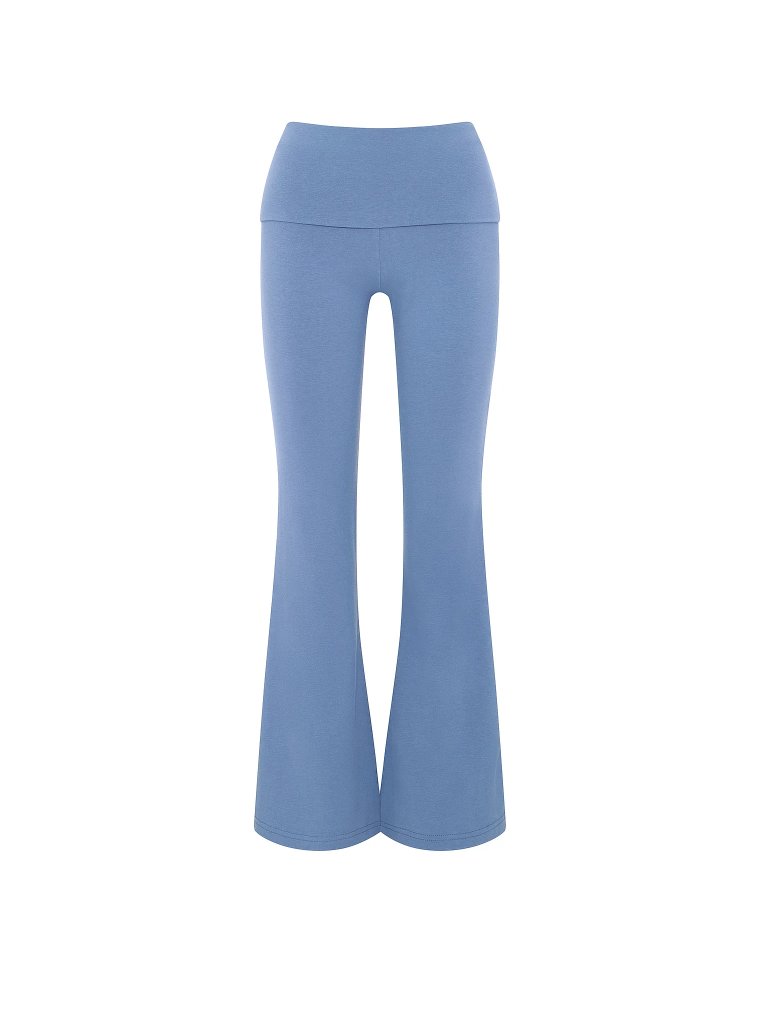 Хлопковые леггинсы (Cotton Foldover Flare Legging) с отворачивающимся поясом и расширением книзу