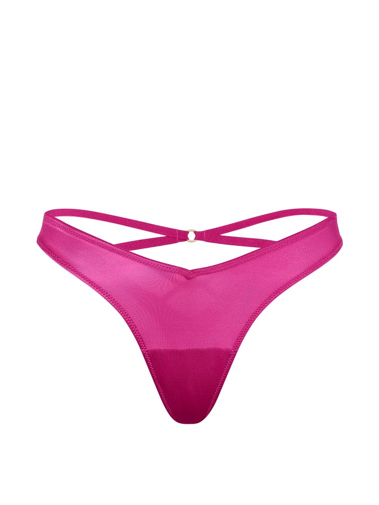 Гладкие трусики-стринги (Thong Panty) с ремешками на спине и высоким вырезом ног