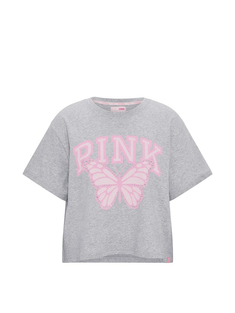 PINK | Elle укороченная футболка из хлопка Campus Cotton™