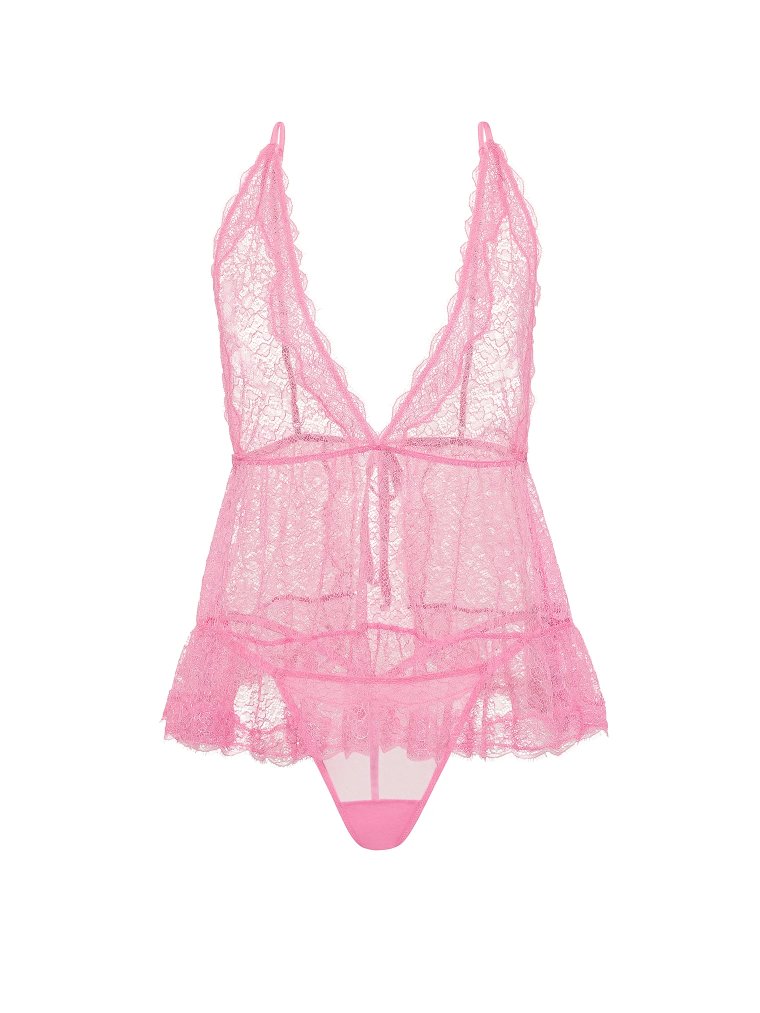 Комплект бэбидолл (Babydoll) Tease из кружева с глубоким вырезом