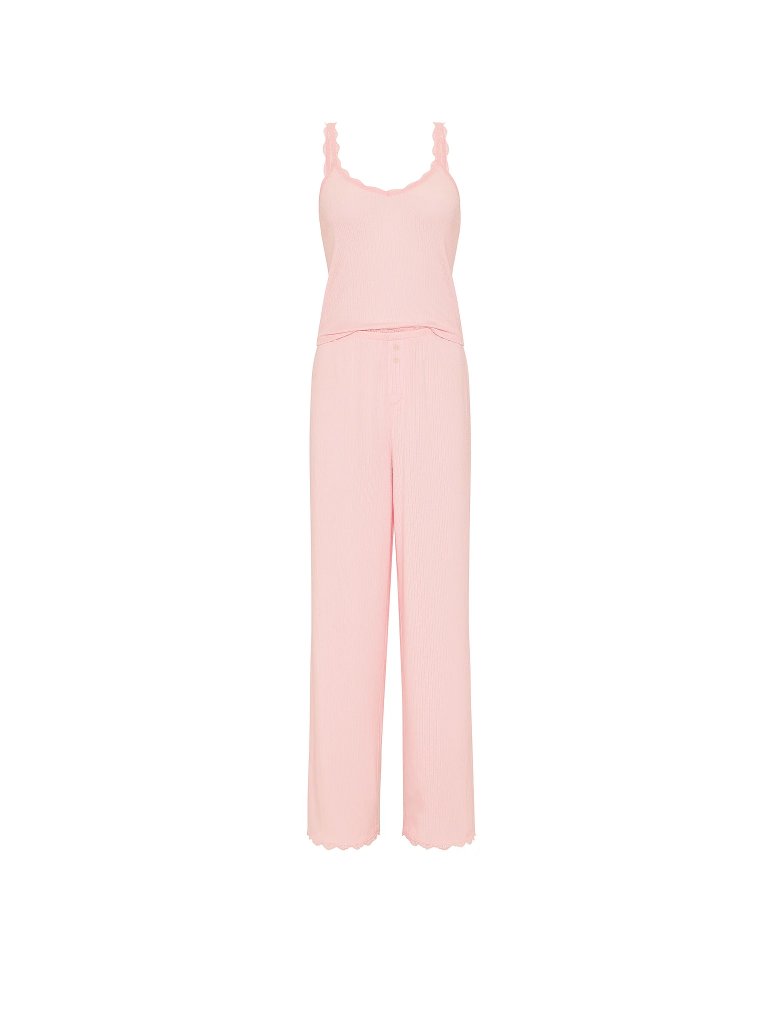 Комплект из майки и брюк из ажурной рифлёной вязки (Pointelle Rib Tank & Pant Set)
