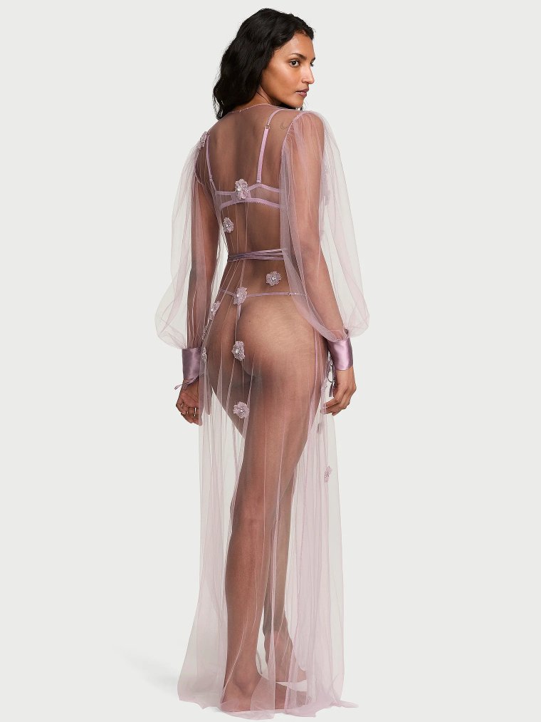 Atelier Victoria's Secret: Эфирный Длинный Халат из Тюля с Аппликациями