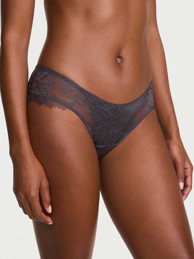 Кружевные трусики-чевиз (Cheeky Panty) с розовой кружевной накладкой (Rose Lace Overlay)