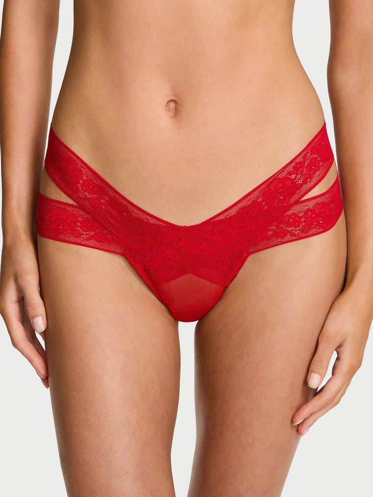 Стринги с ремешками и вырезами из Розового кружева (Rose Lace)