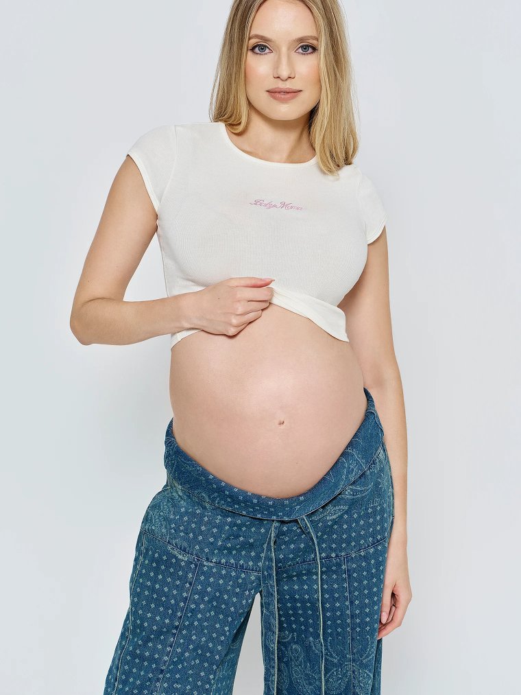 Футболка в рубчик «Baby Mama»