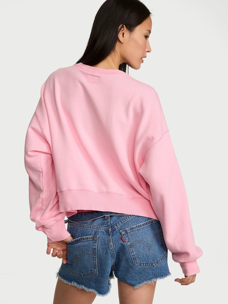 VSFS '26 Иконичная флисовая (Fleece) укороченная (Crop) толстовка (Sweatshirt) с круглым вырезом (Crewneck)