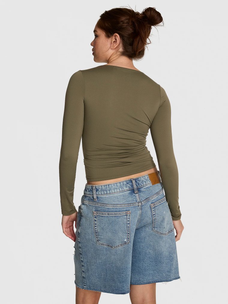 PINK Base Stretch™ Футболка (Tee) с воротом-лодочкой (Boat-Neck) и длинным рукавом (Long-Sleeve)