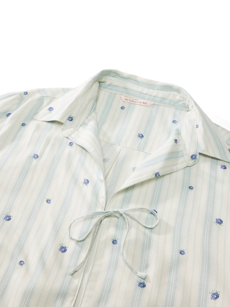 Комплект пижамы с шортами из ткани модал-хлопок (Modal-Cotton) с завязкой спереди