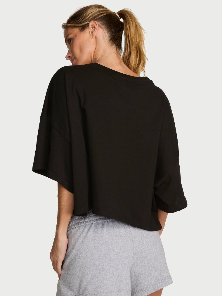 Футболка (Crop Tee) из 100% хлопка свободного кроя (Oversized), укороченная (Crop)