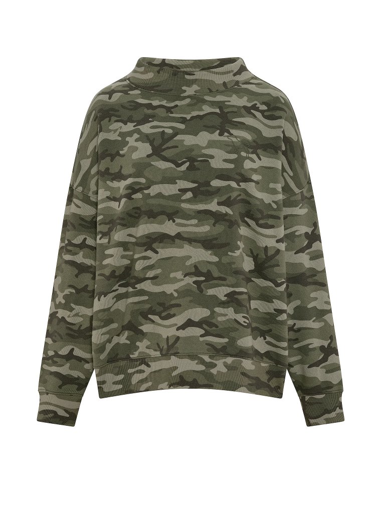 Свободной кроя худи с воротником-стойкой Campus Fleece™ (оверсайз свитшот с высоким воротником)