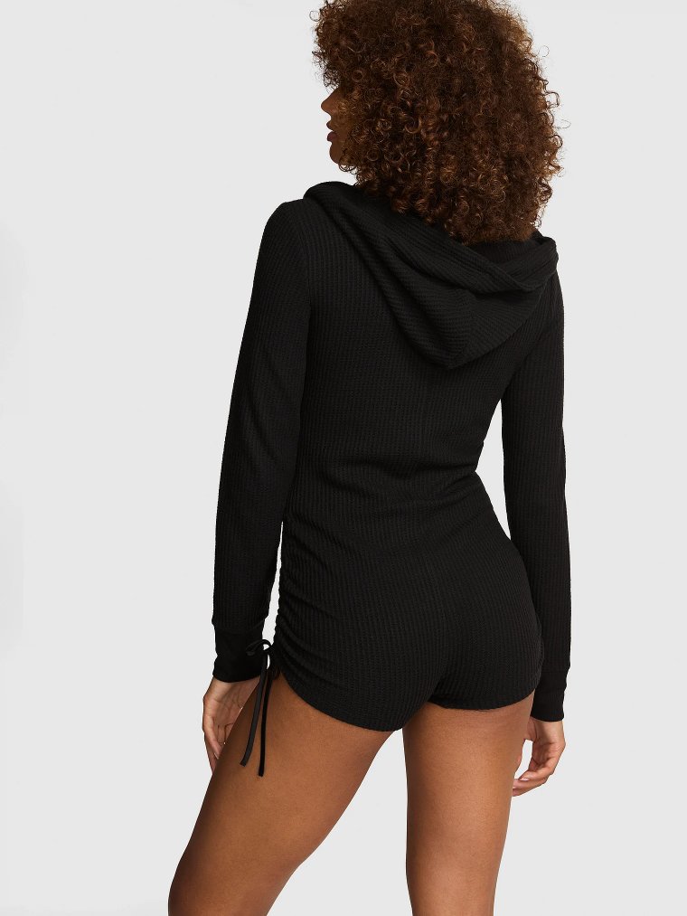 Комбинезон-пижама (Onesie) из вафельной вязки (Waffle Knit) с длинными рукавами, укороченный