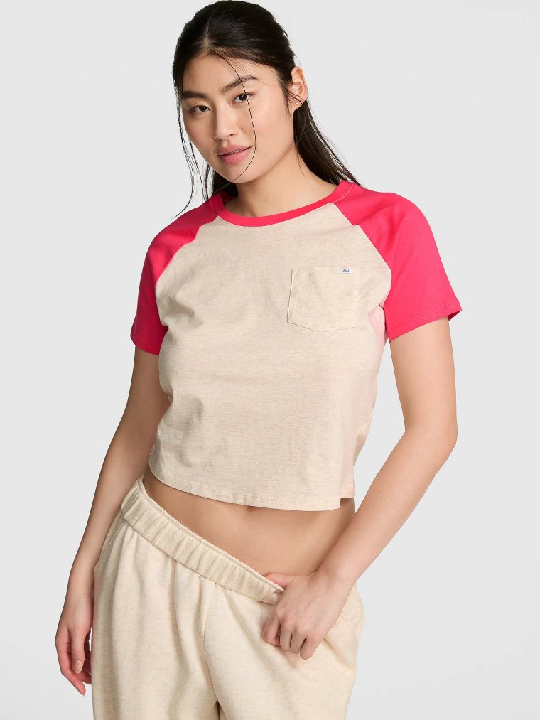 Хлопковая футболка для сна раглан (Raglan Sleep Tee)