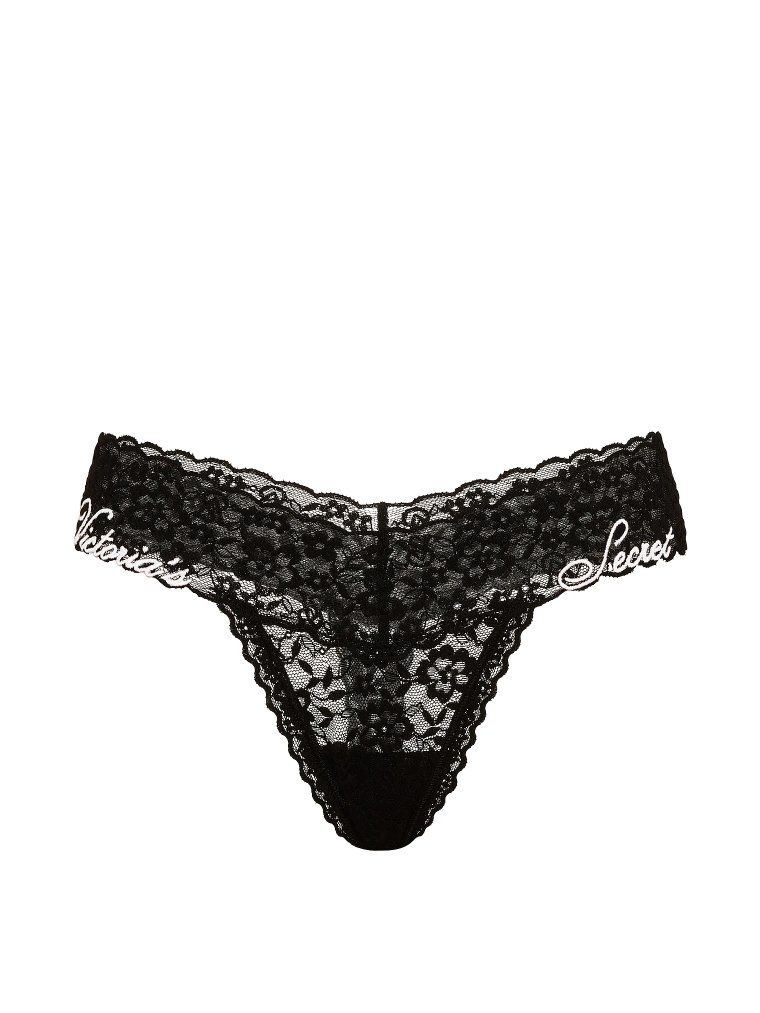 Трусики-стринги (Thong Panty) с кружевной вышивкой (Lace Embroidery)