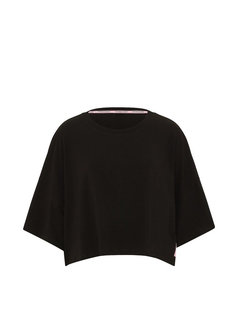 Футболка (Crop Tee) из 100% хлопка свободного кроя (Oversized), укороченная (Crop)