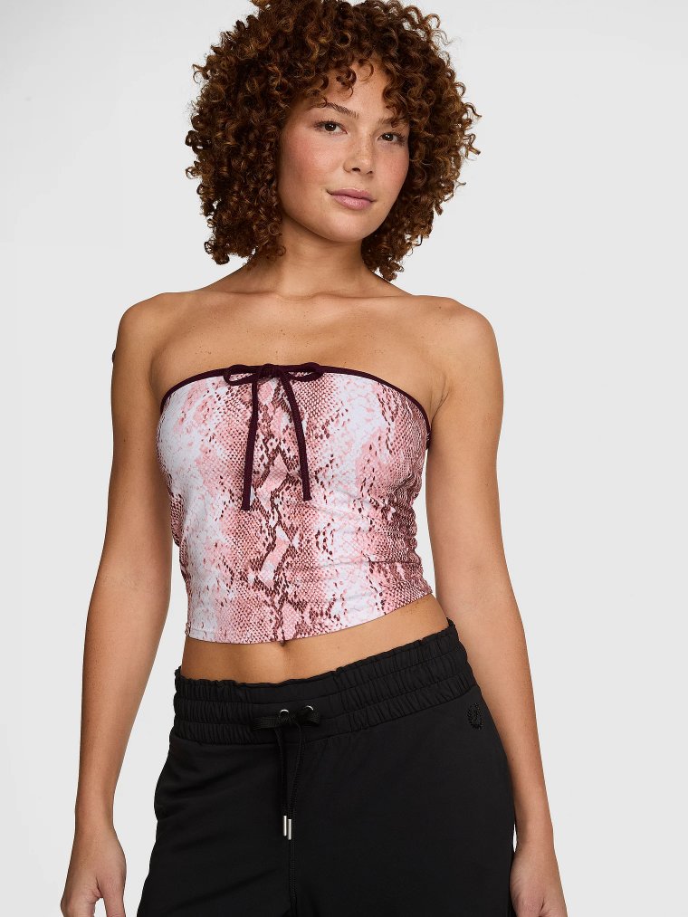 All-Day Cotton™ топ-труба (Tube Top) со сборками (Ruched) и завязкой спереди (Front-Tie)